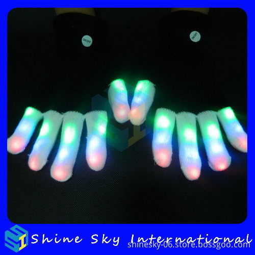 Multi-Color Electro LED Flashing Gloves Light Up Halloween Glove Dance Rave Party Fun